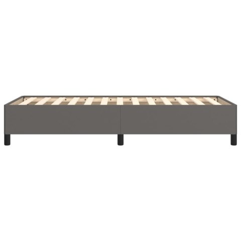 Rama łóżka, szara, 100x200 cm, obite sztuczną skórą