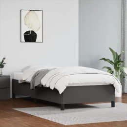 Rama łóżka, szara, 80x200 cm, obita sztuczną skórą