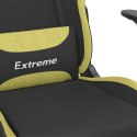 Fotel gamingowy, z masażem, czarno-jasnozielony, tkanina