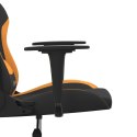 Fotel gamingowy, z masażem, czarno-pomarańczowy, tkanina