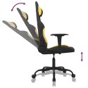Fotel gamingowy, z masażem, czarno-żółty, tkanina