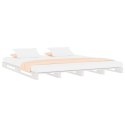 Łóżko z palet, białe, 120x200 cm, lite drewno sosnowe