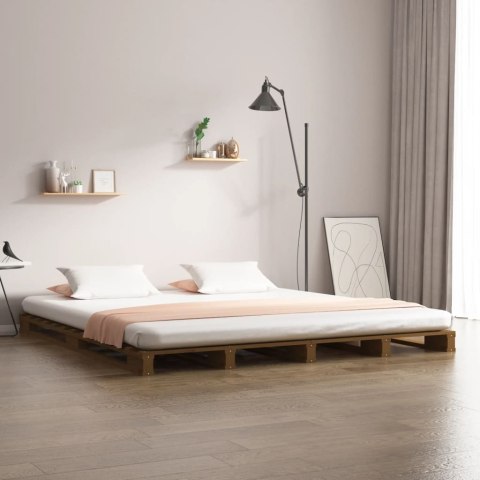 Łóżko z palet, miodowy brąz, 120x200 cm, lite drewno sosnowe