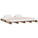 Łóżko z palet, miodowy brąz, 140x190 cm, lite drewno sosnowe