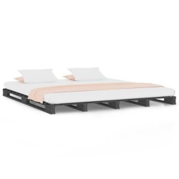 Łóżko z palet, szare, 160x200 cm, lite drewno sosnowe