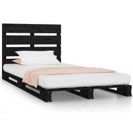 Rama łóżka, czarna, 100 x 200 cm, lite drewno sosnowe