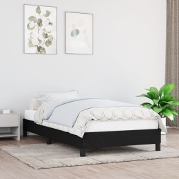 Rama łóżka, czarna, 90x190 cm, obita tkaniną