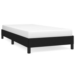 Rama łóżka, czarna, 90x190 cm, obita tkaniną