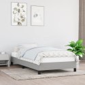 Rama łóżka, jasnoszara, 80 x 200 cm, tapicerowana tkaniną