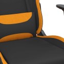 Fotel gamingowy, z masażem, czarno-pomarańczowy, tkanina