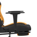 Fotel gamingowy z podnóżkiem i masażem, czarno-pomarańczowy
