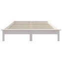 Rama łóżka, biała, 135x190 cm, podwójna, lite drewno sosnowe