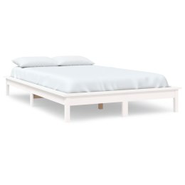 Rama łóżka, biała, 140 x 190 cm, lite drewno sosnowe
