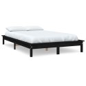 Rama łóżka, czarna, 140x200 cm, lite drewno sosnowe