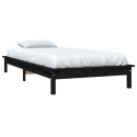 Rama łóżka, czarna, 90 x 200 cm , lite drewno sosnowe