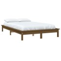 Rama łóżka, miodowy brąz, 140x190 cm, lite drewno sosnowe