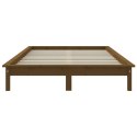 Rama łóżka, miodowy brąz, 140x190 cm, lite drewno sosnowe