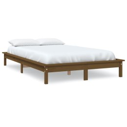 Rama łóżka, miodowy brąz, 200 x 200 cm, lite drewno sosnowe
