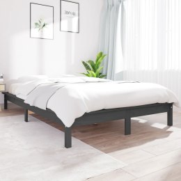 Rama łóżka, szara, 160 x 200 cm, lite drewno sosnowe
