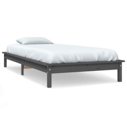 Rama łóżka, szara, 90 x 200 cm, lite drewno sosnowe