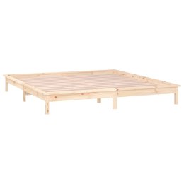 Rama łóżka z LED, 150x200 cm, King Size, lite drewno