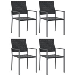 Krzesła ogrodowe, 4 szt., czarne, 54x62,5x89 cm, polirattan