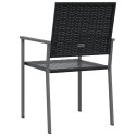 Krzesła ogrodowe, 6 szt., czarne, 54x62,5x89 cm, polirattan