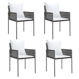 Krzesła ogrodowe z poduszkami, 4 szt., brązowe, 54x61x83 cm