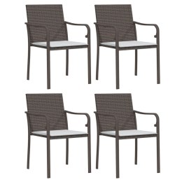 Krzesła ogrodowe z poduszkami, 4 szt., brązowe, 56x59x84 cm