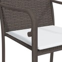 Krzesła ogrodowe z poduszkami, 4 szt., brązowe, 56x59x84 cm