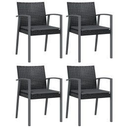 Krzesła ogrodowe z poduszkami, 4 szt., czarne, 56,5x57x83 cm
