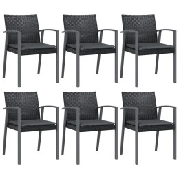 Krzesła ogrodowe z poduszkami, 6 szt., czarne, 56,5x57x83 cm