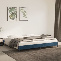 Rama łóżka, ciemnoniebieska, 200x200 cm, tapicerowana aksamitem