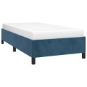Rama łóżka, ciemnoniebieska, 90x190 cm, tapicerowana aksamitem