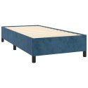 Rama łóżka, ciemnoniebieska, 90x200 cm, tapicerowana aksamitem