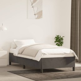 Rama łóżka, ciemnoszara, 90 x 200 cm, tapicerowana aksamitem