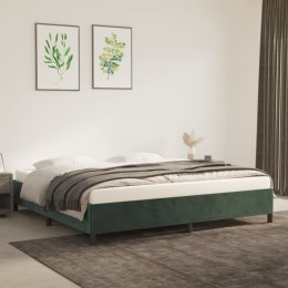 Rama łóżka, ciemnozielona, 200x200 cm, tapicerowana aksamitem