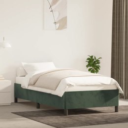 Rama łóżka, ciemnozielona, 80x200 cm, tapicerowana aksamitem