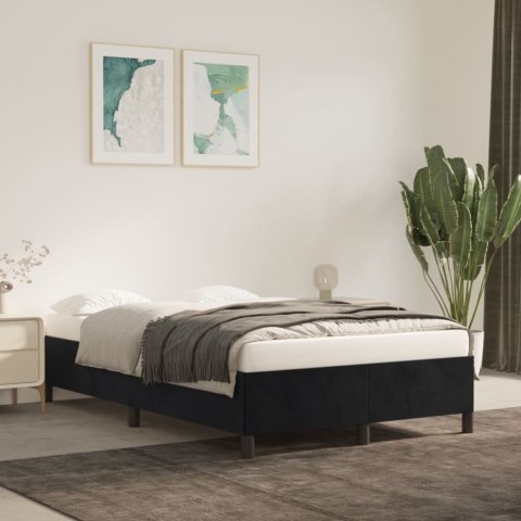 Rama łóżka, czarna, tapicerowana aksamitem, 120 x 200 cm