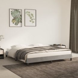 Rama łóżka, jasnoszara, 180 x 200 cm, tapicerowana aksamitem