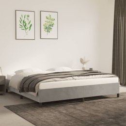 Rama łóżka, jasnoszara, 200 x 200 cm, tapicerowana aksamitem