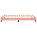 Rama łóżka, różowa, 140 x 200 cm, tapicerowana aksamitem