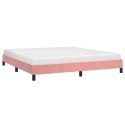 Rama łóżka, różowa, 180x200 cm, tapicerowana aksamitem