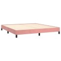 Rama łóżka, różowa, 180x200 cm, tapicerowana aksamitem