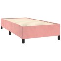 Rama łóżka, różowa, 90 x 200 cm, tapicerowana aksamitem
