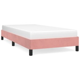 Rama łóżka, różowa, 90 x 200 cm, tapicerowana aksamitem