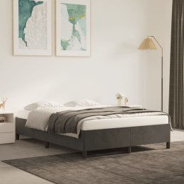 Rama łóżka, ciemnoszara, 140x200 cm, tapicerowana aksamitem