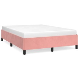 Rama łóżka, różowa, 140x190 cm, aksamitna