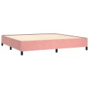Rama łóżka, różowa, 200x200 cm, tapicerowana aksamitem