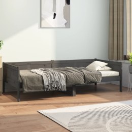 Łóżko dzienne, szare, lite drewno sosnowe, 90x190 cm